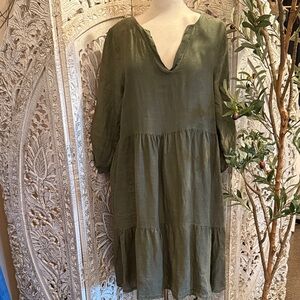 Chic Olive Long Sleeve Dress